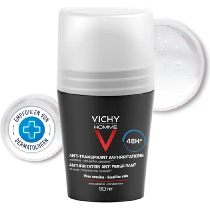 Vichy Homme 48H Anti-Irritation Anti Perspirant Extra Sensitiv Empfindliche Haut (50 ml) – Bild 2