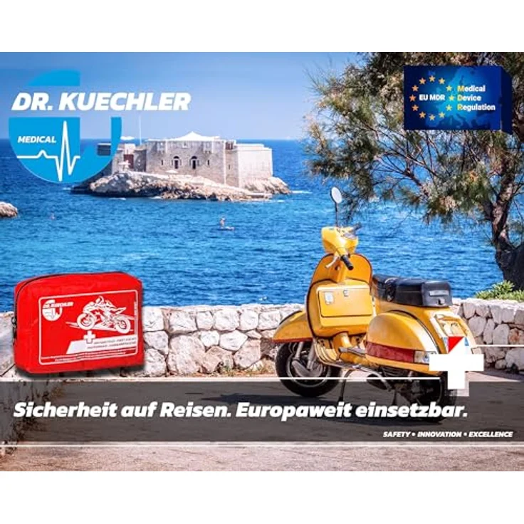 DR.KUECHLER MEDICAL Mini Motorrad Verbandstasche, Erste Hilfe Set für Motorrad, Quad, Vespa und Fahrrad, DIN Norm 13164, sicher und benutzerfreundlich – Bild 5