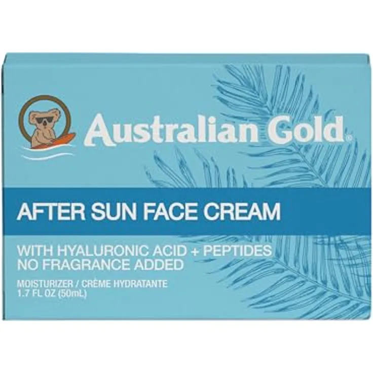 Australian Gold After Sun Creme für das Gesicht, 50 ml, feuchtigkeitsspendende After-Sun-Pflege mit kühlender Wirkung