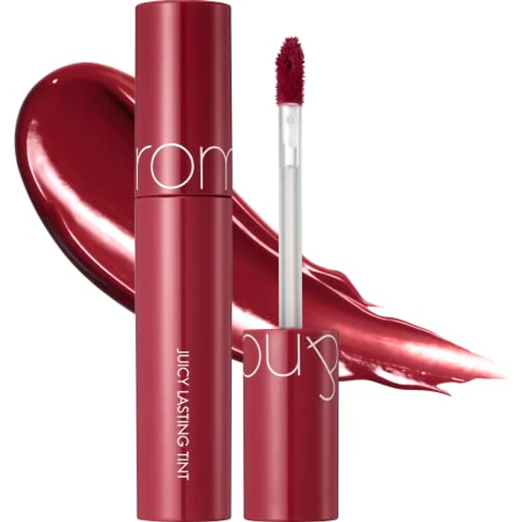 rom&nd Juicy Lasting Hochpigmentiertes Lipgloss Farbton 12 Cherry Bomb, 5,5 g, kräftige Farbe mit langanhaltendem Glanz und feuchtigkeitsspendender Pflege – Bild 1