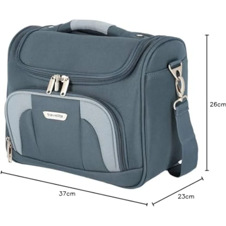 travelite Handgepäck Kulturtasche mit Aufsteckfunktion, Gepäck Serie ORLANDO: Klassisches Weichgepäck Beautycase im zeitlosen Design, 098492-20, 19 Liter, 0,9 kg, marine (blau) – Bild 7