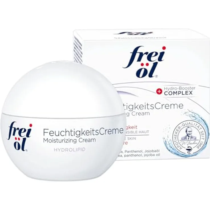 frei öl Hydrolipid FeuchtigkeitsCreme, Gesichtscreme mit Aloe Vera, Urea, Jojoba- und Borretschöl, 48h intensive Feuchtigkeit, vegan, 50 ml