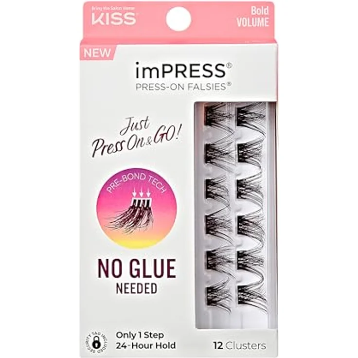 KISS imPRESS Just Press & GO ! selbstklebende Wimpern Bold Volume C 12 St., Schwarz – Bild 12