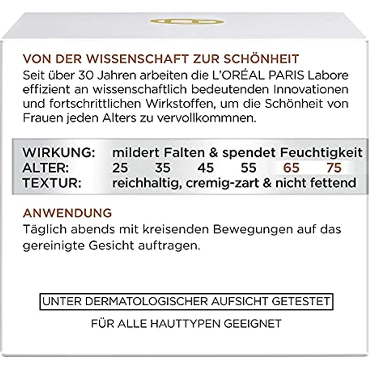 L'Oréal Paris Anti-Falten Experte Nachtcreme 65+ 50ml, Vitamin B3 und Vitamin E, Festigt und revitalisiert die Haut – Bild 5