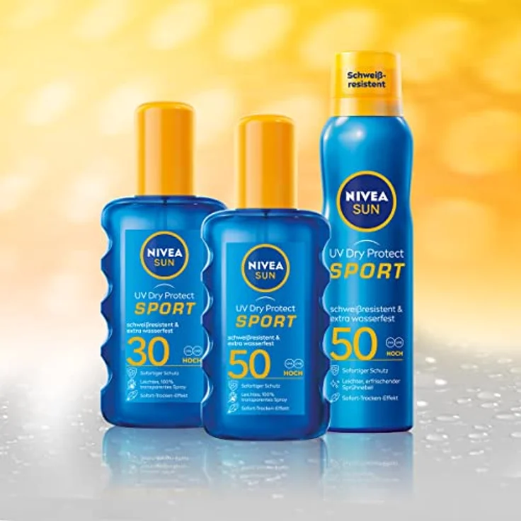 NIVEA SUN UV Dry Protect Sport Sonnenspray LSF 50 (200 ml), 100% transparenter Sonnenschutz speziell für Sportler, schweißresistente & extra wasserfeste Sonnencreme – Bild 4