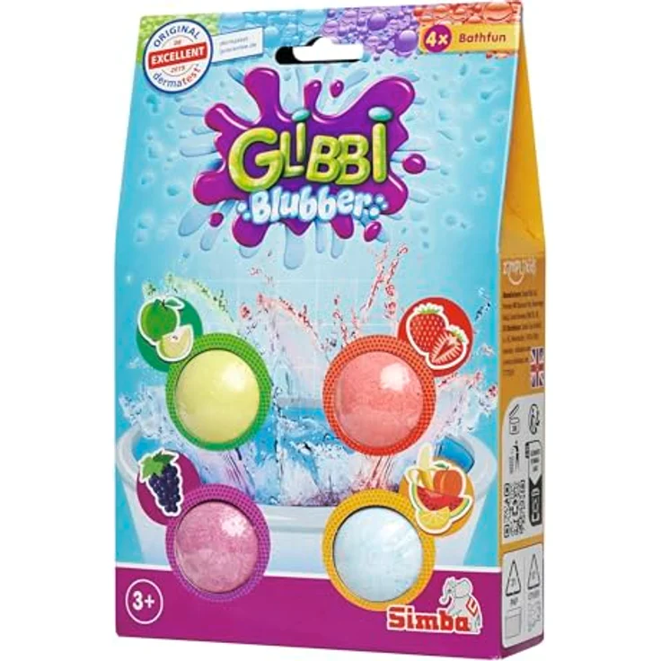 Simba Glibbi Blubber Badebomben 4er Set – sprudelnd, bunt, duftend, für Kinder ab 3, Badespaß mit Farbeffekt – Bild 7