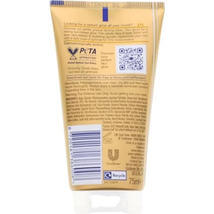 Dove Summer Revived Selbstbräuner Lotion für Gesicht & Körper Medium Dark 75ml, für empfindliche Haut geeignet, bis zu 72h Feuchtigkeit, tierversuchsfrei – Bild 2