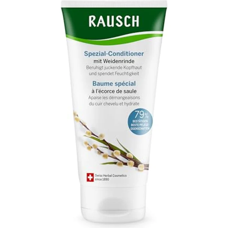 RAUSCH Spezial-Conditioner mit Weidenrinde 150 ml – ausgleichende Pflege bei fettigen Schuppen & juckender Kopfhaut – vegan & silikonfrei, mit Weidenrinden-Extrakt, hergestellt in der Schweiz – Bild 1
