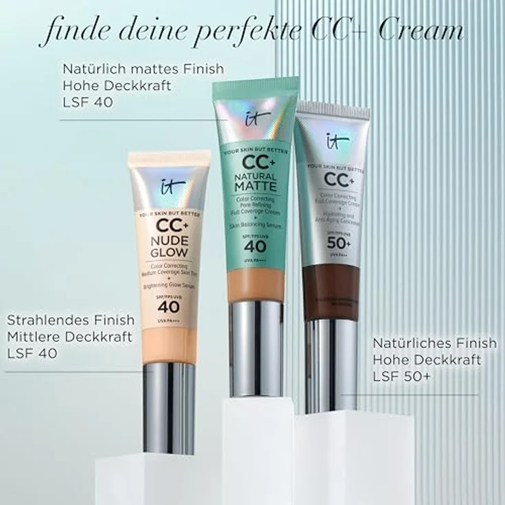 IT Cosmetics, Your Skin But Better CC+, Mattierende Make-up-Grundierung und Glanzkontrolle, 16 h, minimiert Poren, spendet Feuchtigkeit 24 Stunden, heller Ton, 32 ml – Bild 8