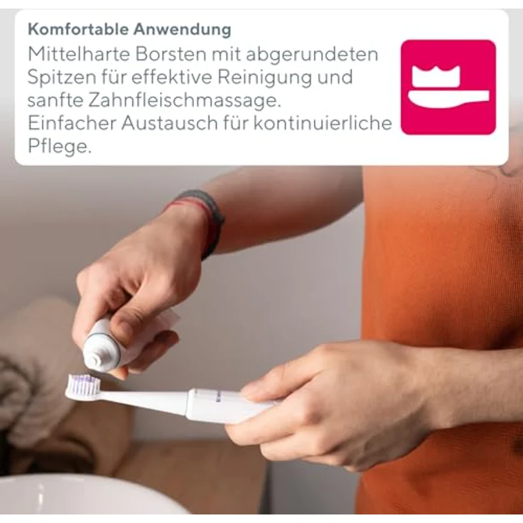 B.WELL Bürstenköpfe Brush Heads MED-870, 2er Pack mit DuPont Borsten, mittelstark, für elektrische Zahnbürsten, weiß – Bild 4