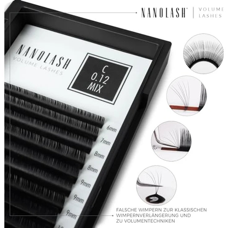 Nanolash Volume Lashes künstliche Wimpern 0.05 D 6-13mm 1 St. – Bild 2