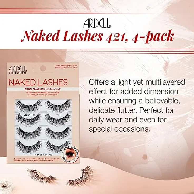 Ardell Naked Lashes Multipack - 4 Paar künstliche Wimpern (Style 421) – Bild 2