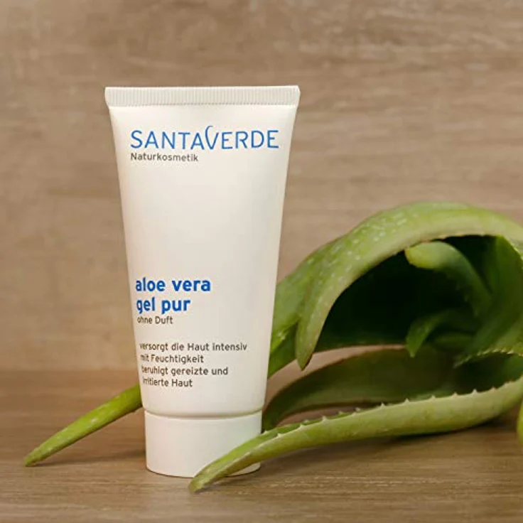 Santaverde Aloe Vera Gel pur, leichtes Gesichts- & Körpergel / feuchtigkeitsspendend / ohne Duft / für alle Hauttypen / 100 % vegan / 100 ml – Bild 3