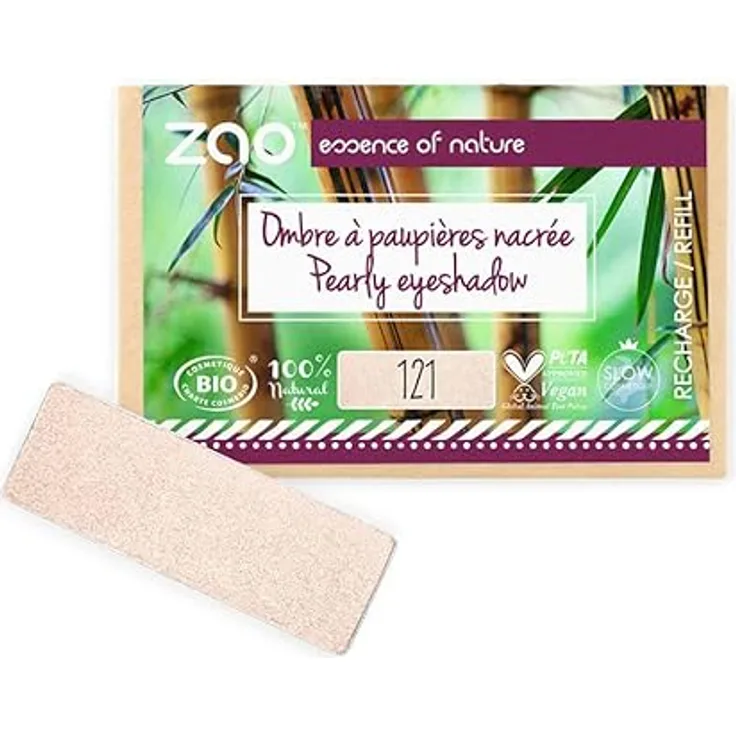 Zao Pearly Eyeshadow Refill, 1,3 g nachfüllbarer Lidschatten in Nude-Tönen, 100% natürliche Inhaltsstoffe, vegan und cruelty-free