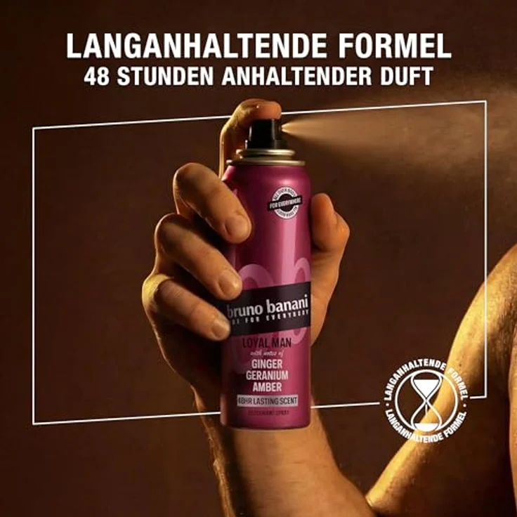bruno banani Loyal Man Deo-Bodyspray, aromatischer fruchtiger Duft, 48h lang anhaltend, vegane Formel, 150 ml – Bild 4