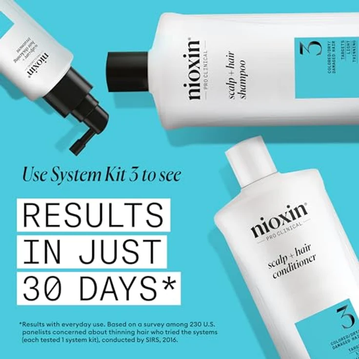 NIOXIN Scalp + Hair System 3 Conditioner – Haarspülung für coloriertes, trockenes & strapaziertes Haar. Beugt dünner werdendem Haar vor – mit Biotin, Koffein & Niacinamid (1 l) – Bild 3