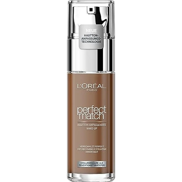 L'Oréal Paris Make up, Flüssige Foundation mit Hyaluron und Aloe Vera, Perfect Match Make-Up, Nr. 9N Truffle, 30 ml – Bild 1
