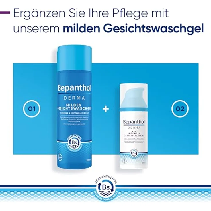 Bepanthol Derma Intensiv Gesichtscreme, dermatologisch getestete 24-Stunden-Creme für trockene Haut, 50 ml – Bild 15