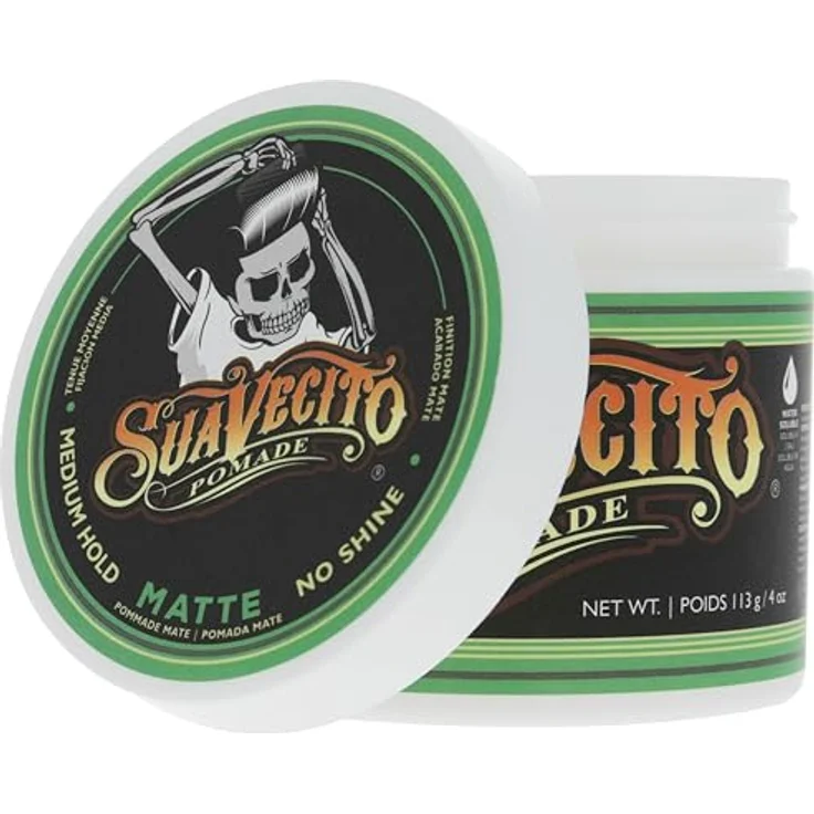 Suavecito Haarstyling Matte Pomade, mittlerer Halt für flexibles Styling, wasserbasiert, 113 g – Bild 9