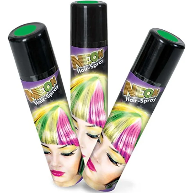 Festartikel Müller Haarspray, Neon, 100 ml, Grün, Einfach anzuwenden, Keine allergischen Reaktionen, Schadet der Kopfhaut nicht, Leicht zu entfernen, Optimale Verarbeitung