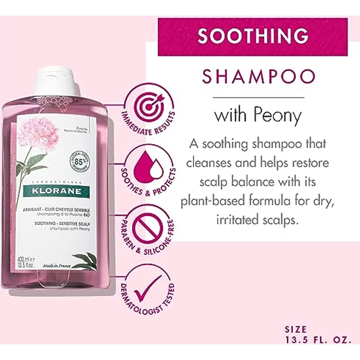 Klorane Shampoo mit Pfingstrosenextrakt, extra-mild, 400 ml – Bild 2