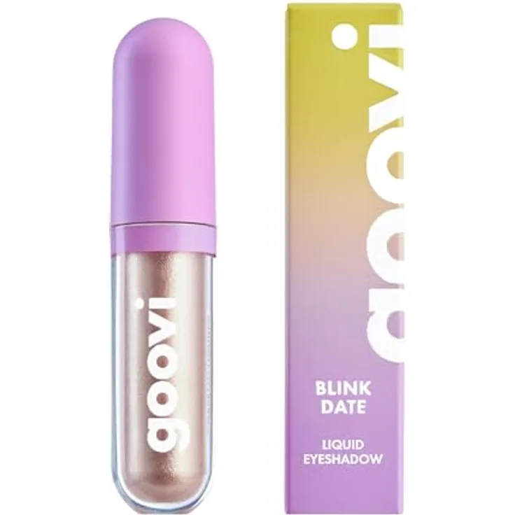 GOOVI Blink Date Liquid Eyeshadow, Strahlender Mousse-Lidschatten in neutralem Rosé mit 3D-Glanz, 4,5ml