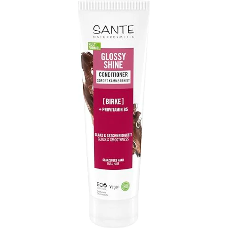 Sante Naturkosmetik Glossy Shine Conditioner, 150 ml - Pflegende Haarspülung mit Bio-Birkenblattextrakt für glänzendes und geschmeidiges Haar – Bild 1
