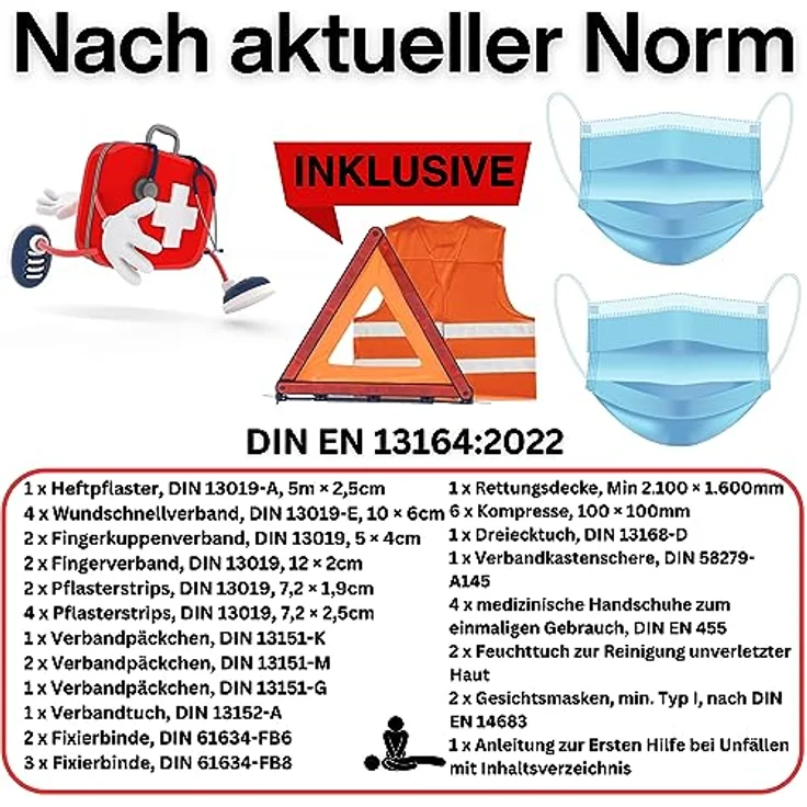 Malteser 43999712 Verbandtasche Inkl. Warnweste, Inkl. Warndreieck - Preisvergleich – Bild 2