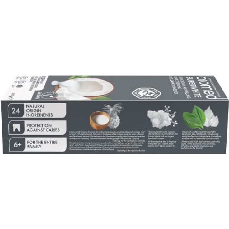 Biomed Super White Fluoridfreie Coconut Oil Toothpaste, zur schonenden Aufhellung, 75 ml – Bild 2
