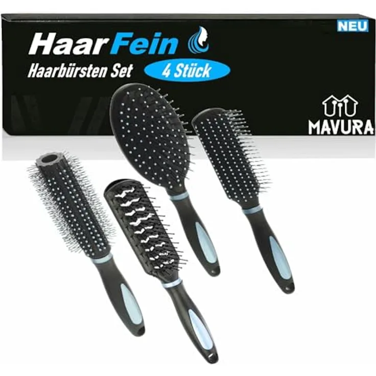 HaarFein Haarbürsten Set Haarbürste Rund Allzweck Skelett Sassoon, Bürste Haarpflege Frauen Antistatisch