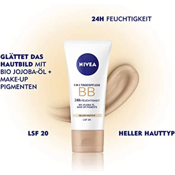 Nivea Gesichtspflege Tagespflege Bb Cream 5 In 1 Blemish Balm Hell (Lsf 20) 50 ml Tagespflege für Damen und Herren – Bild 4