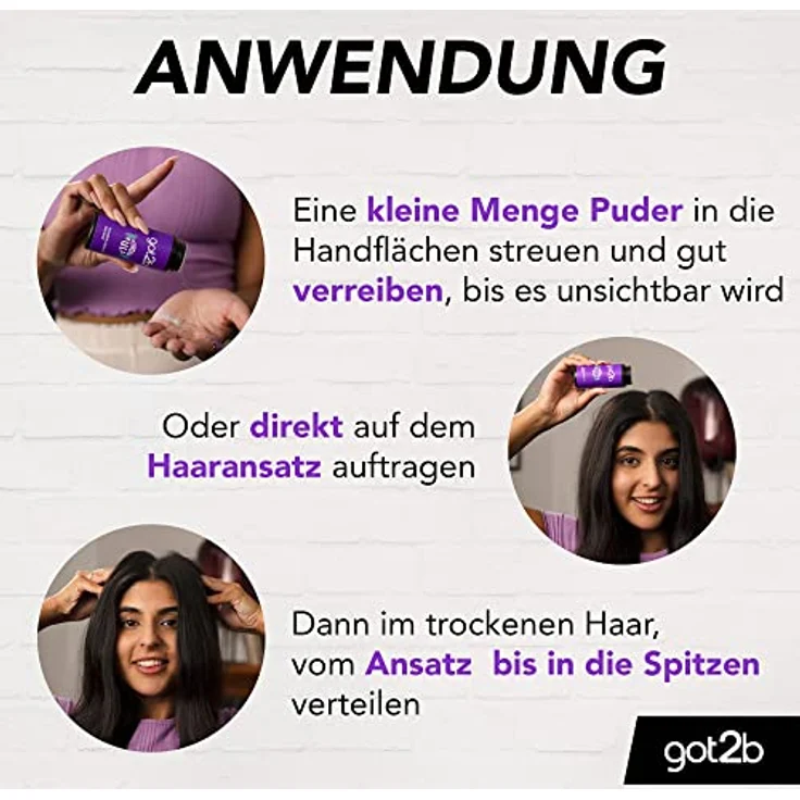 got2b Styling Puder Powderfull (10 g), Haarpuder verleiht sofortiges Volumen direkt am Ansatz, Volumenpuder mit leichter Formel für natürlich aussehenden Halt – Bild 5