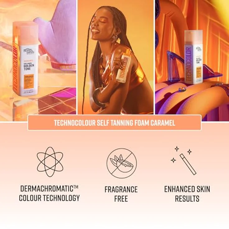 Bondi Sands Technocolor Caramel Selbstbräunungsschaum, 200 ml, mit feuchtigkeitsspendendem und natürlichem Bräunungseffekt, Farbton Warm Hydrated Glow – Bild 3