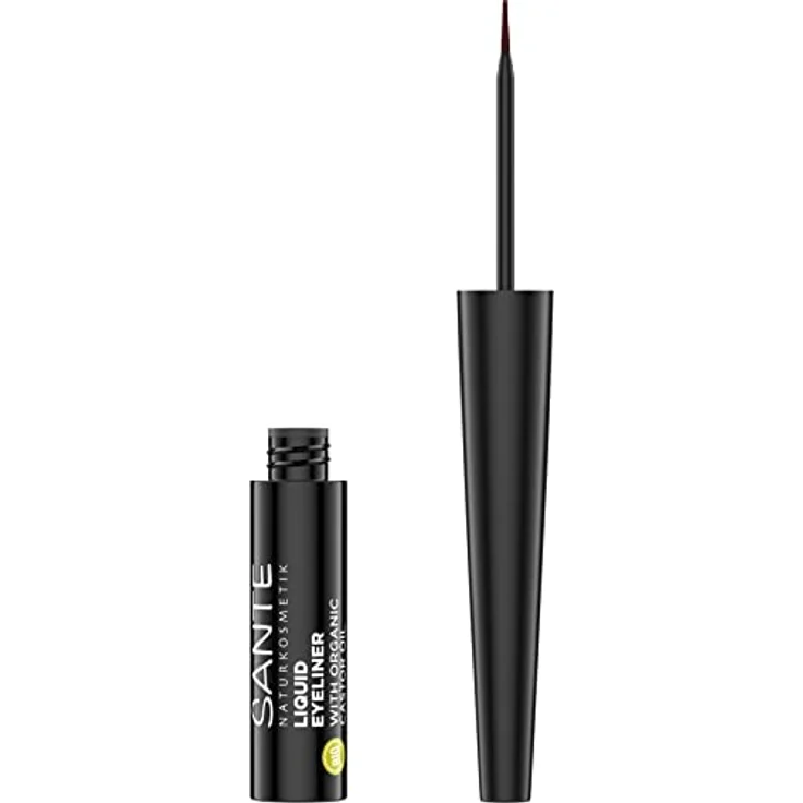 SANTE Naturkosmetik Liquid Eyeliner 02 Coffee, mit wertvollem Bio-Rizinusöl, veganer Kajal mit präziser Spitze, langanhaltende Formel für einen ausdrucksstarken Blick, dunkelbraun, 3,5ml – Bild 1