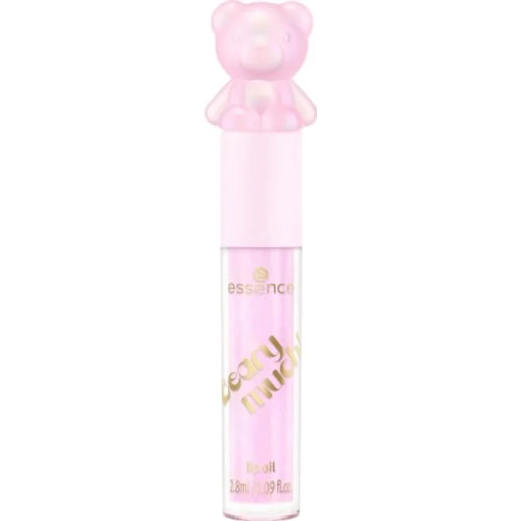 essence Beary much! Lippenöl mit Glitzerteilchen, Farbton 01 RaspBeary Kiss, 2.8 ml, vegan und feuchtigkeitsspendend – Bild 2