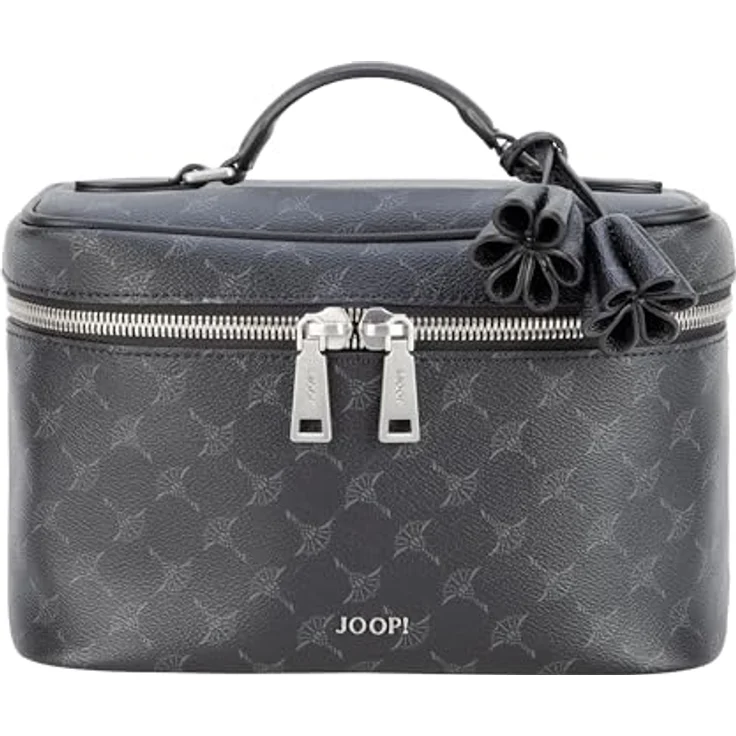 JOOP! Cortina 1.0 Flora Washbag, Kosmetiktasche aus Baumwolle, 25 x 18 x 14 cm, Schwarz – Bild 1