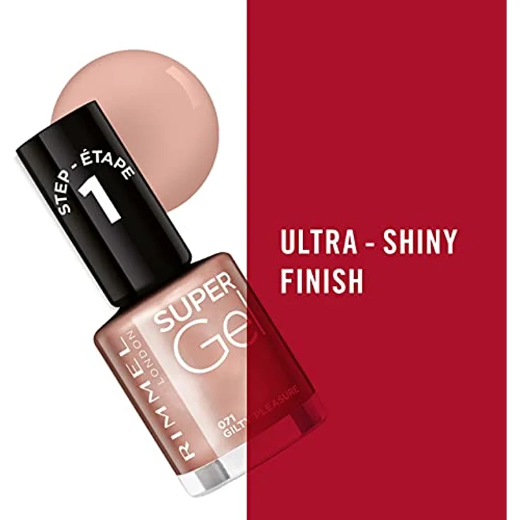 Rimmel London Super Gel By Kate STEP1 Nagellack 12 ml Farbton 071 Guilty Pleasure – Bild 5