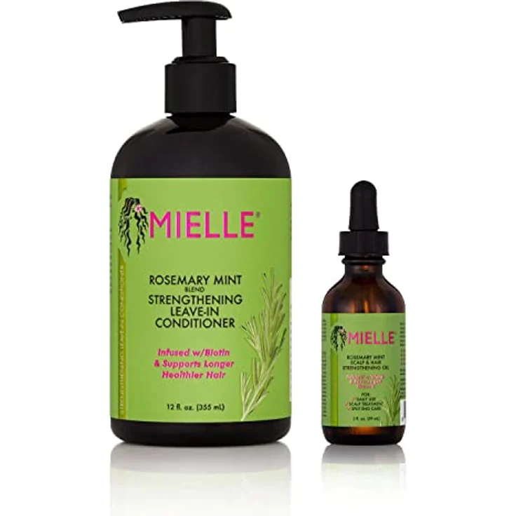 Mielle Organics Honig/Rosmarinminze stärkend/ohne Ausspülen Conditioner/Kopfhautöl, 2-teiliges Sortiment, 414,0 ml, mit Biotin-infundiert – Bild 1
