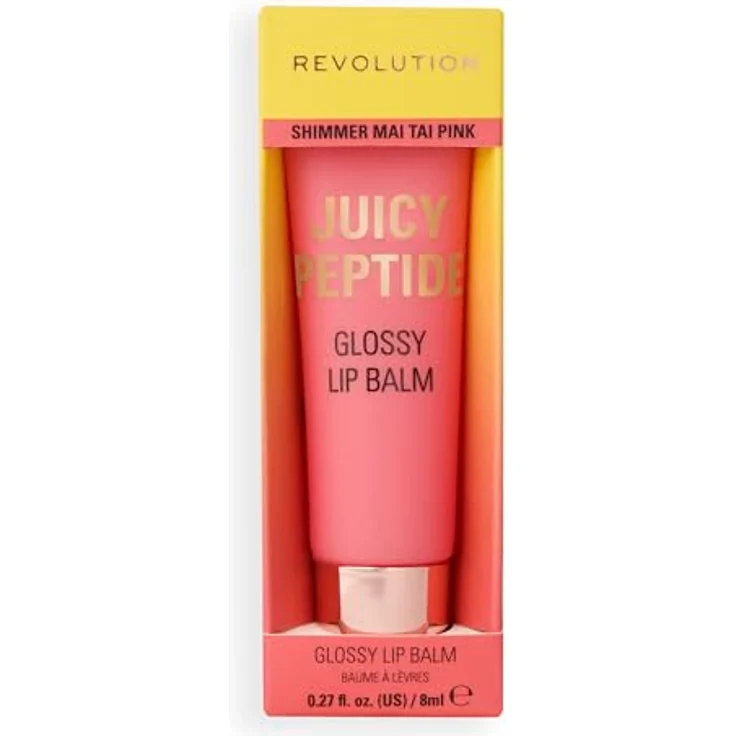 Revolution Juicy Peptide Lip Balm, Pflegender Lippenbalsam mit Peptiden, Squalan & Vitamin E, Vegan & Tierversuchsfrei, 8ml, Shimmer Mai Tai Pink – Bild 4