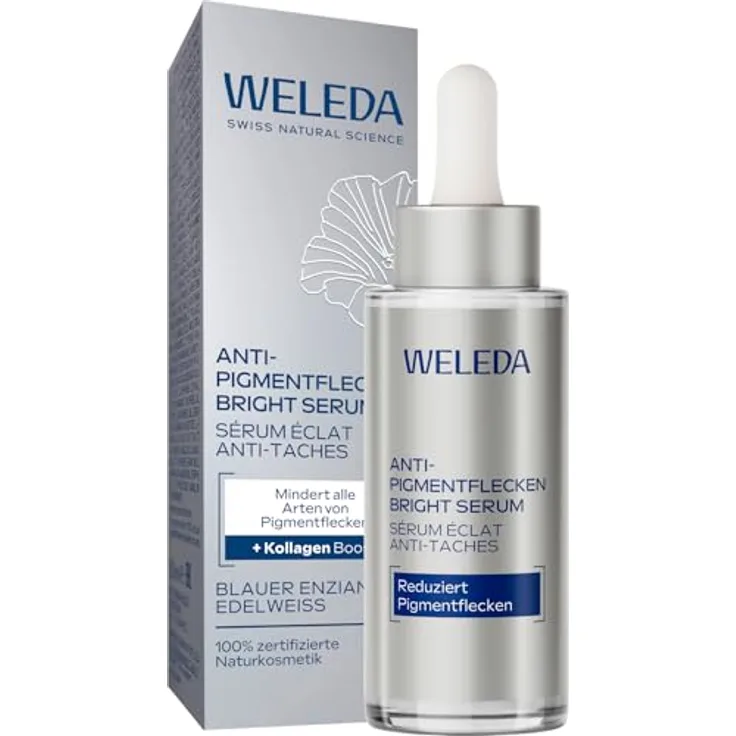 Weleda Bright Serum, Gesichtsserum mit Anti-Pigmentflecken-Funktion, 30 ml, für strahlenden Teint und reduzierte Falten