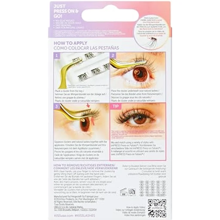 KISS imPRESS Just Press & GO ! selbstklebende Wimpern Edgy Whispy C, 12 St. – Bild 4