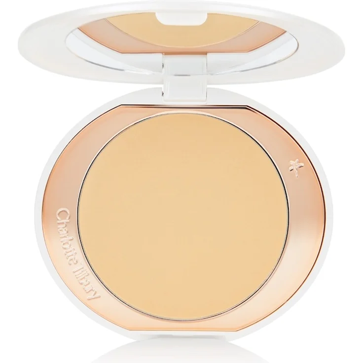 Charlotte Tilbury AIRBRUSH FLAWLESS FINISH BRIGHTENING Puder, 9 g, TAN/DEEP, mit Hyaluronsäure und veganem Kollagen für strahlenden Teint