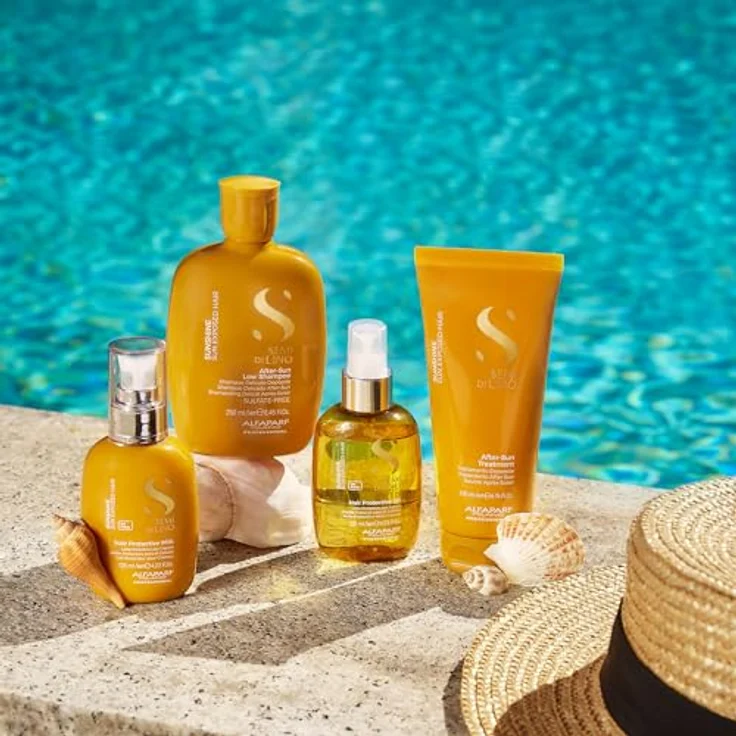 Alfaparf Milano Semi di Lino Sunshine, Schützendes Shampoo für sonnenstrapaziertes Haar, 250 ml, vegan, ohne Sulfate – Bild 5