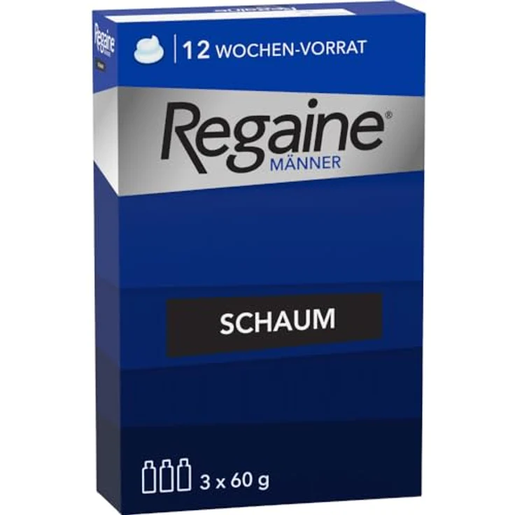 Regaine Männer Schaum: 3-Monatspackung mit 50 mg/g Minoxidil, stoppt erblich bedingten Haarausfall bei Männern und regt das Haarwachstum an, 3 x 60 g – Bild 1