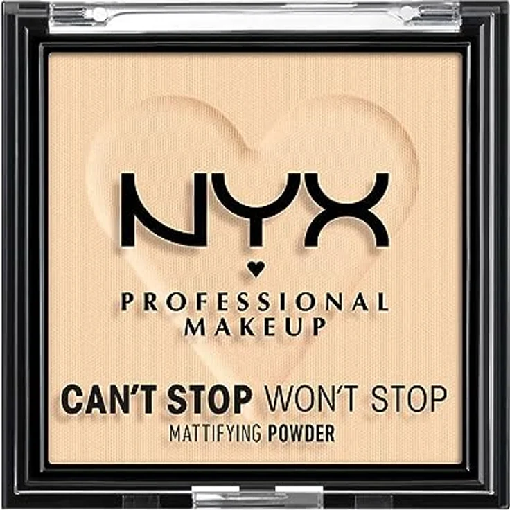 NYX Professional Makeup Can't Stop Won't Stop Mattifying Powder, mattierendes Puder für Damen, Farbton 02 Light, 6 g, vegan, Kontrolliert Ölglanz und verleiht samtige Haut – Bild 1