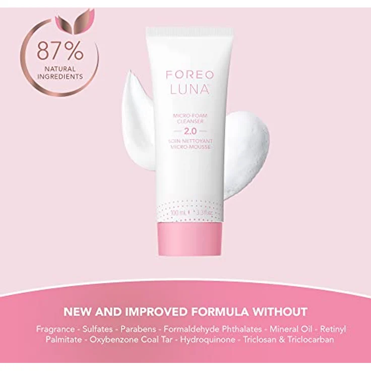 FOREO LUNA Micro-Foam Cleanser 2.0 – Gesichtsreinigung – Vitamin E - Aminosäuren - Mitesserentferner - Porenreiniger - Make Up Entferner – Reinigungsschaum Gesicht – Vegan – Gesichtspflege – 100 ml – Bild 4
