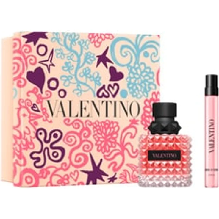 Valentino Born In Roma Donna 50 ml Set, Damen-Duftset mit blumiger Amberkomposition und 10 ml Reisegröße