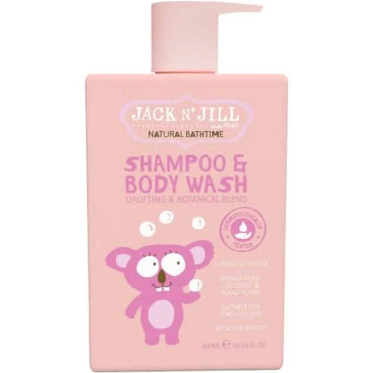 Jack N’ Jill Natural Bathtime Shampoo & Body Wash, 300 ml, sanfte Pflege für Kinderhaut, vegan und sulfatfrei – Bild 1