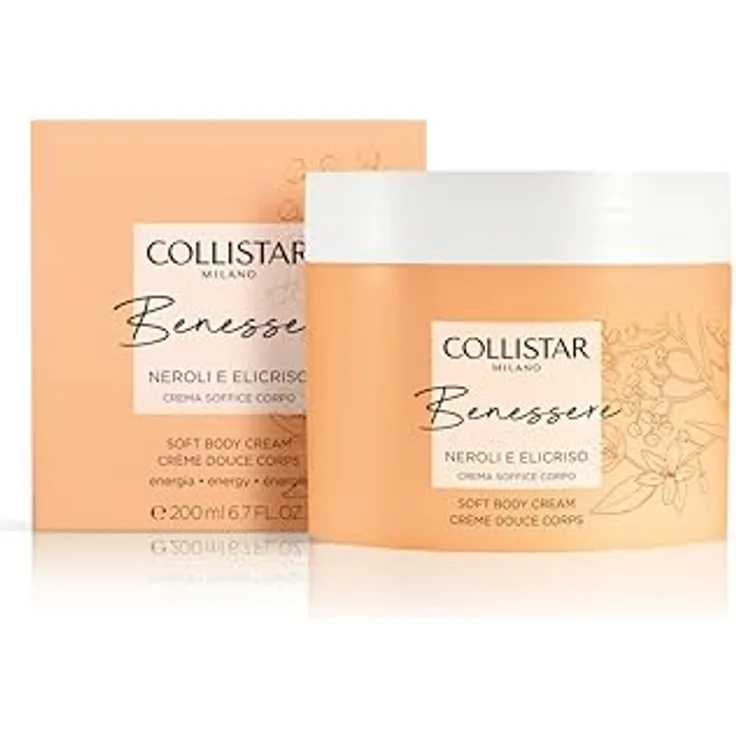 Collistar Benessere Neroli E Elicrisio Soft Body Cream 200 ml, Feuchtigkeitsspendende Körpercreme