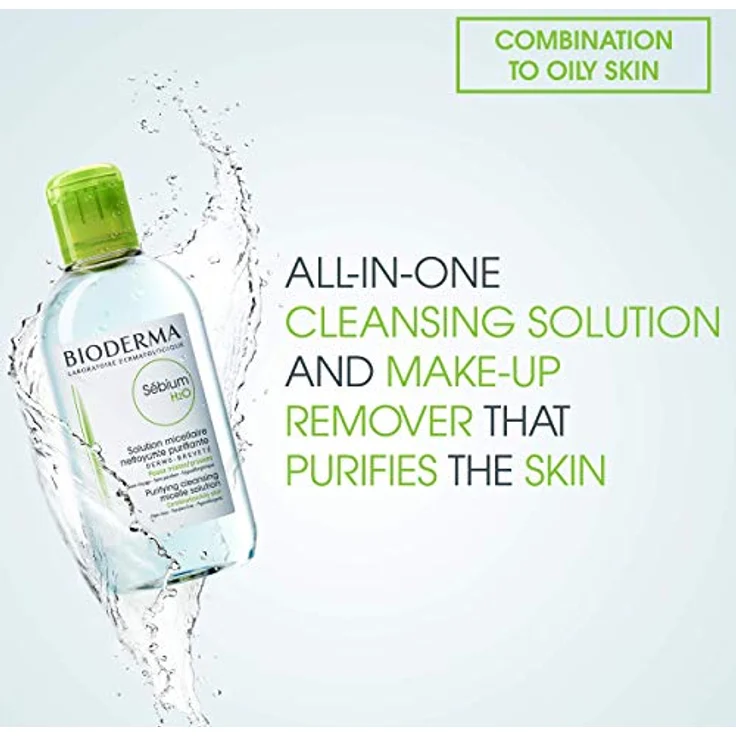 Bioderma Sebium H2O Reinigungslösung Pump 500 ml, für Damen und Herren – Bild 4